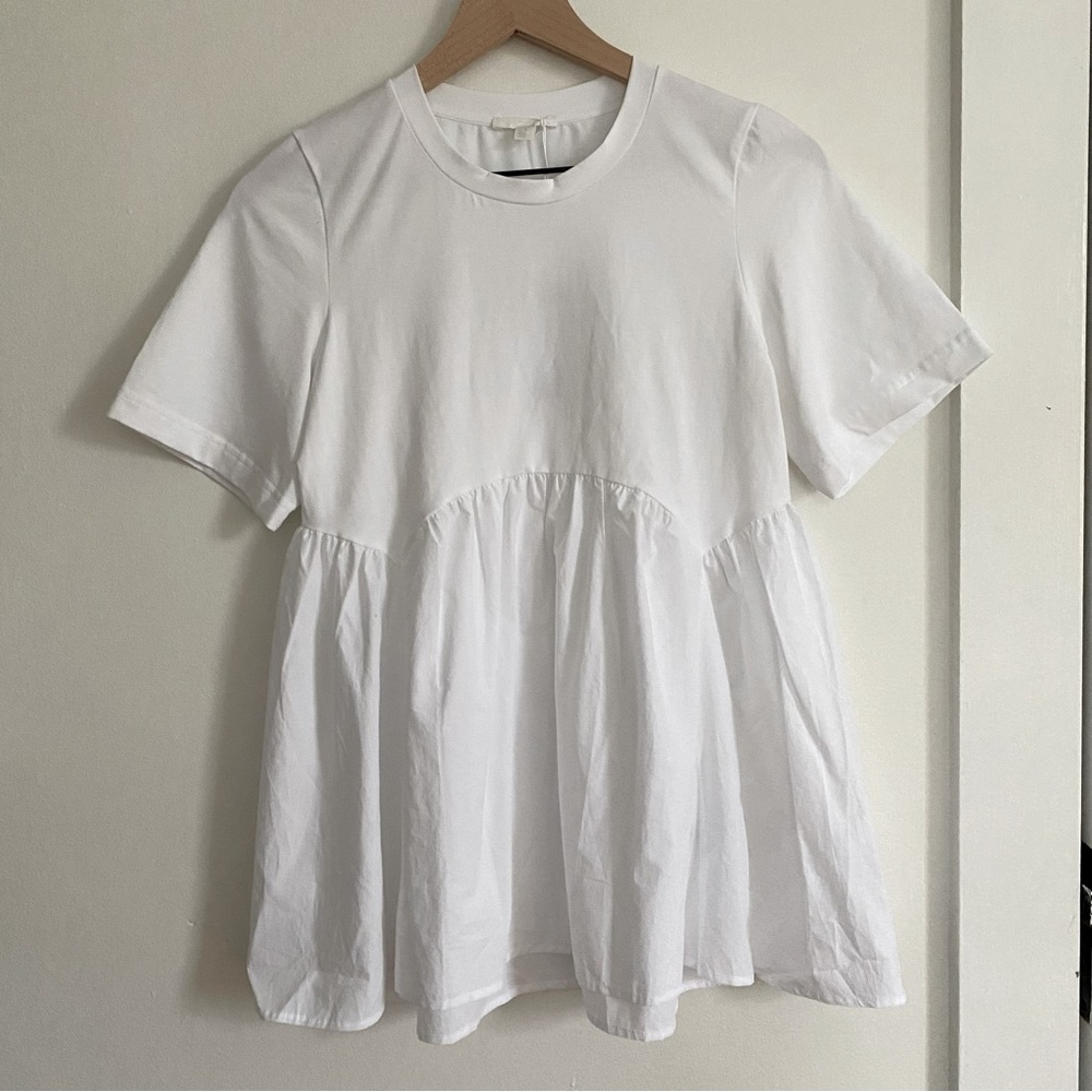 COS // white peplum tee XS
